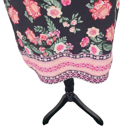 Pink Republic Women's A Black Floral Sleeveless Boho Dark Fairy Vacay Causal M - Picture 7 of 13